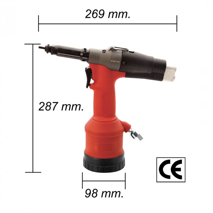 Oleopneumatic tool for threaded inserts, details