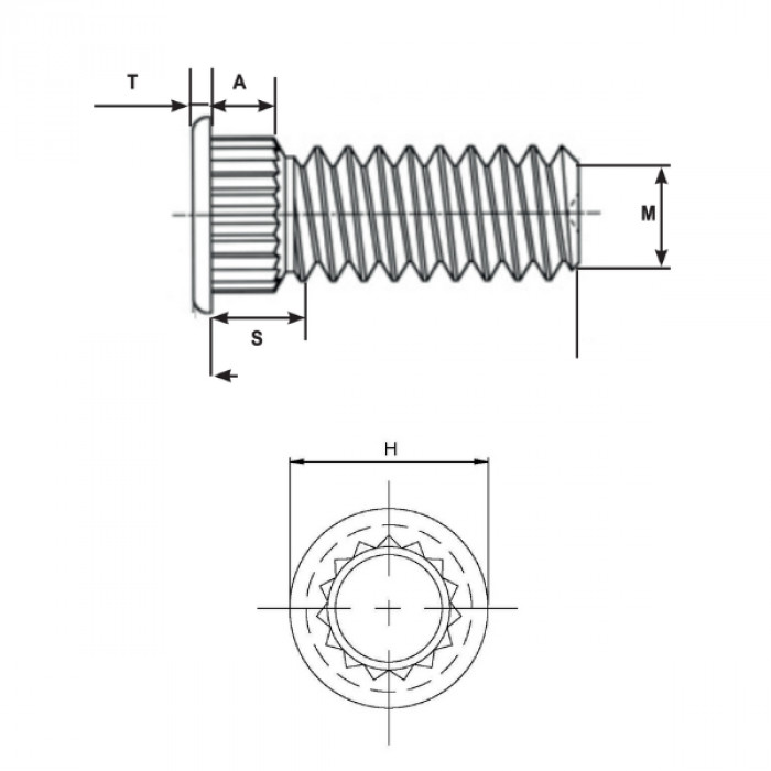 Self-clinching broaching studs