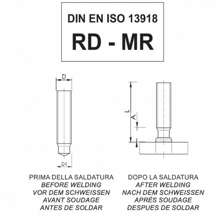Drawn-arc studs with ceramic ferrules