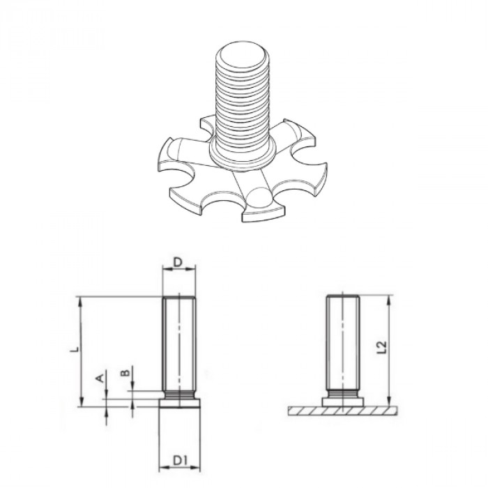 Plate with threaded pin FXPF