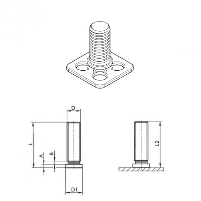 Plate with threaded pin FXPF