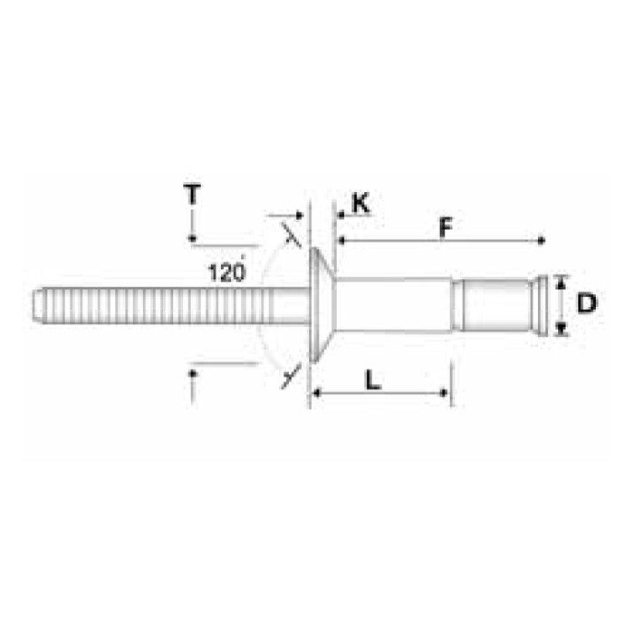 Rivetti strutturali inox 304/inox 304 - Testa svasata