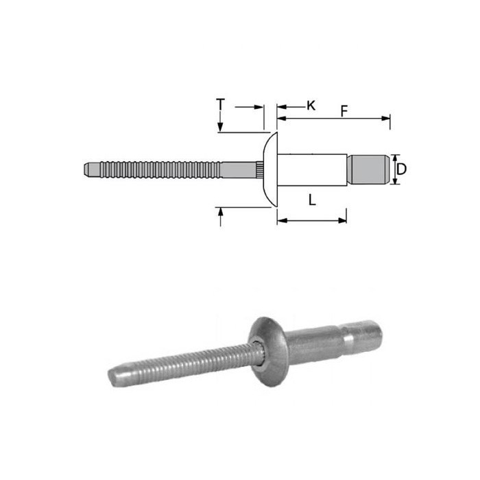 Rivetti strutturali alluminio / alluminio - Testa tonda