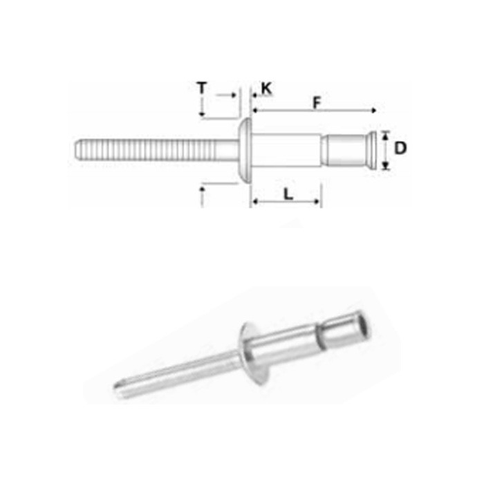 Structural blind rivets stainless steel 304 / stainless steel 304 - Dome head