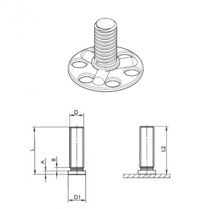Plate with threaded pin FXPF