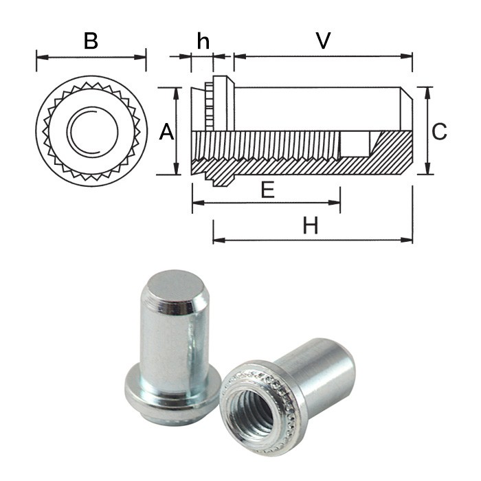 Self-clinching blind nuts for sheet metal