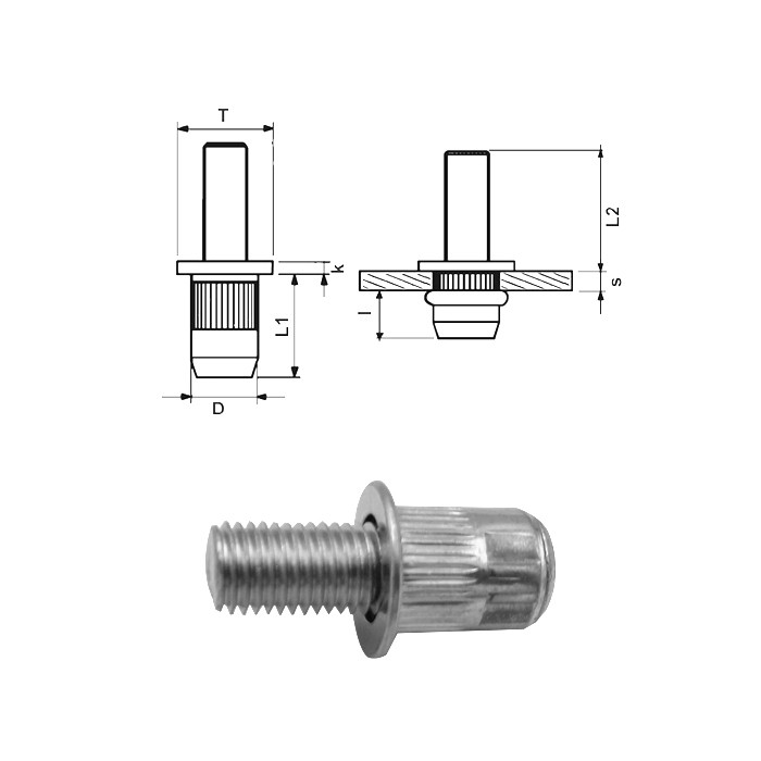 Steel Zinc Plated blind rivet bolts