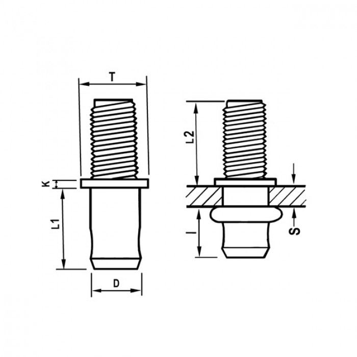 Steel blind rivet bolts