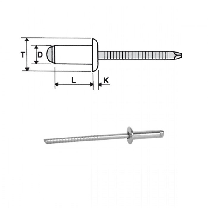 Blind rivets stainless steel A4 / stainless steel A4 - Dome head