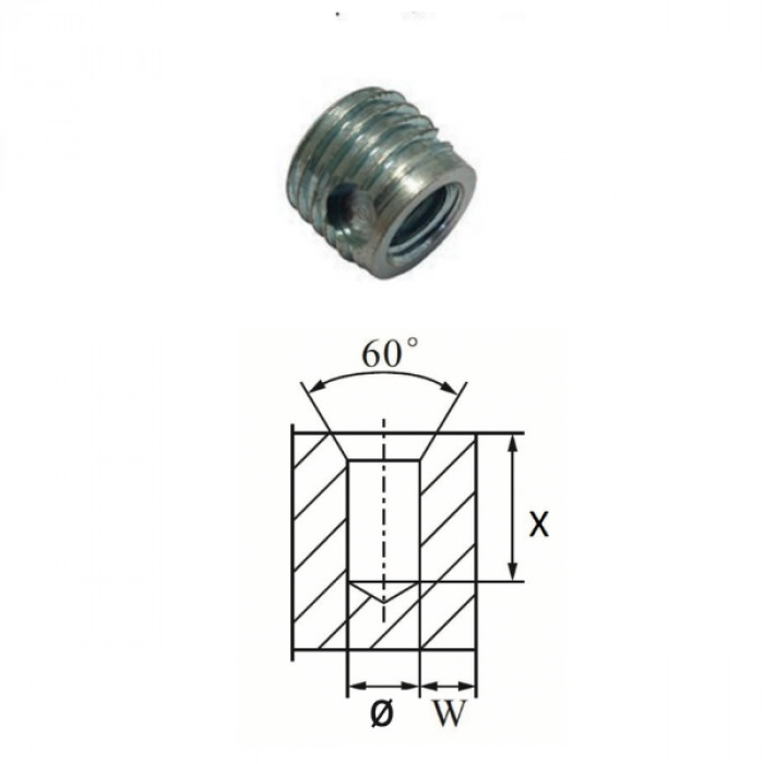 Self-tapping threaded inserts F318 type - Open holes