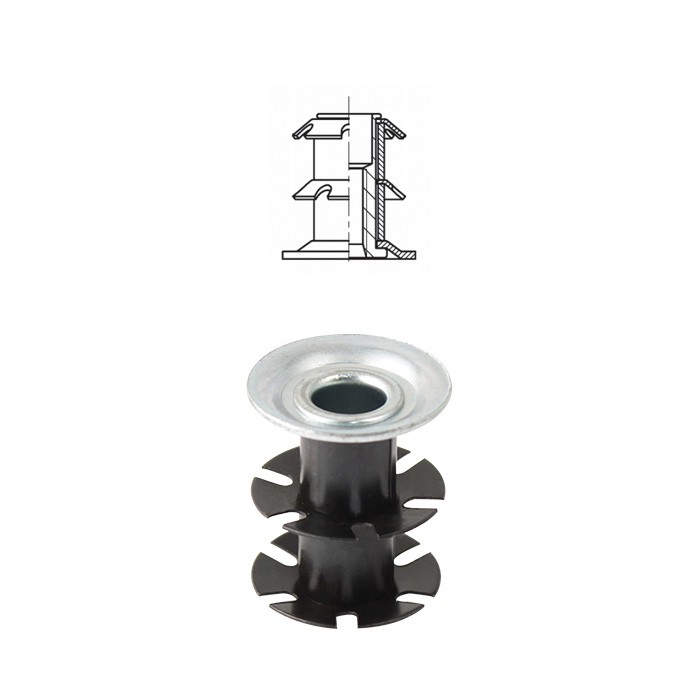 Inserts with socket for stem for round tubes