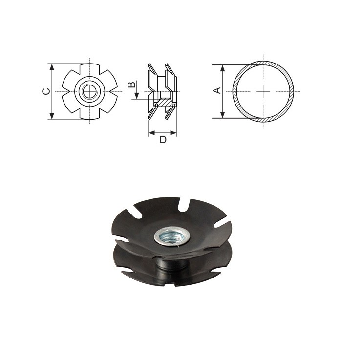 Inserts without head for round tubes