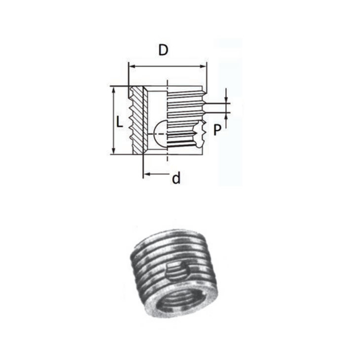 Self-tapping threaded inserts F318 type - Open holes