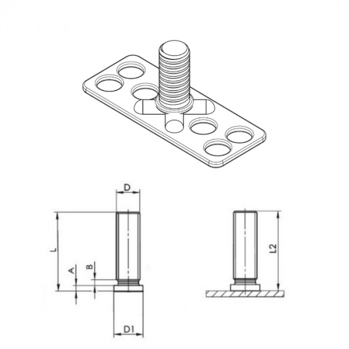 Plate with threaded pin FXPF
