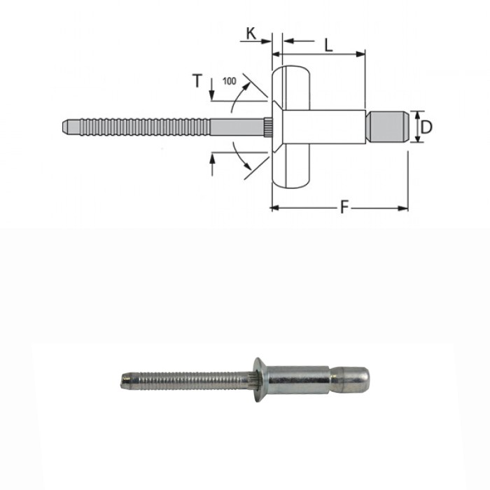 Rivetti strutturali inox 304 / inox 304 - Testa svasata