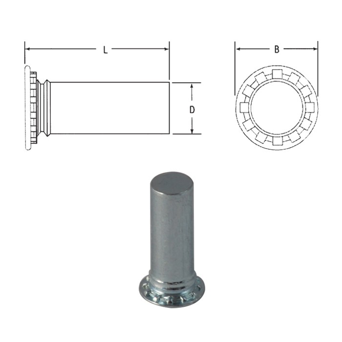 Self-clinching pins for sheet metal