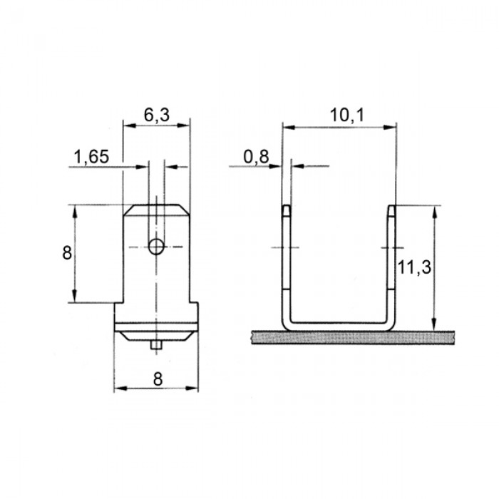 Stainless steel capacitor discharge double faston