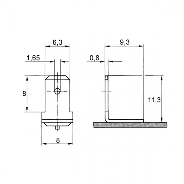Brass capacitor discharge single faston