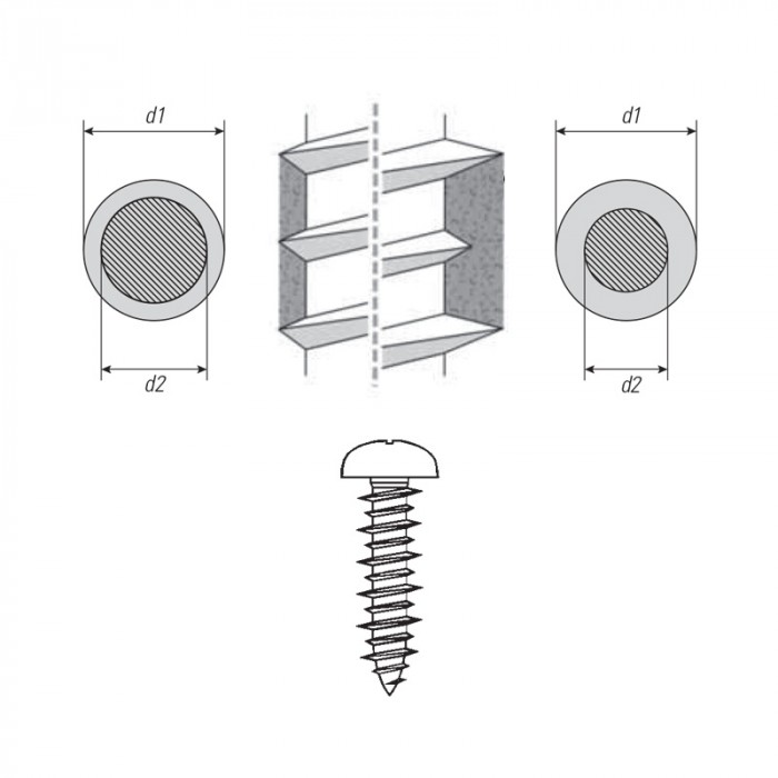 viti per plastica con punta tipo DFTEF