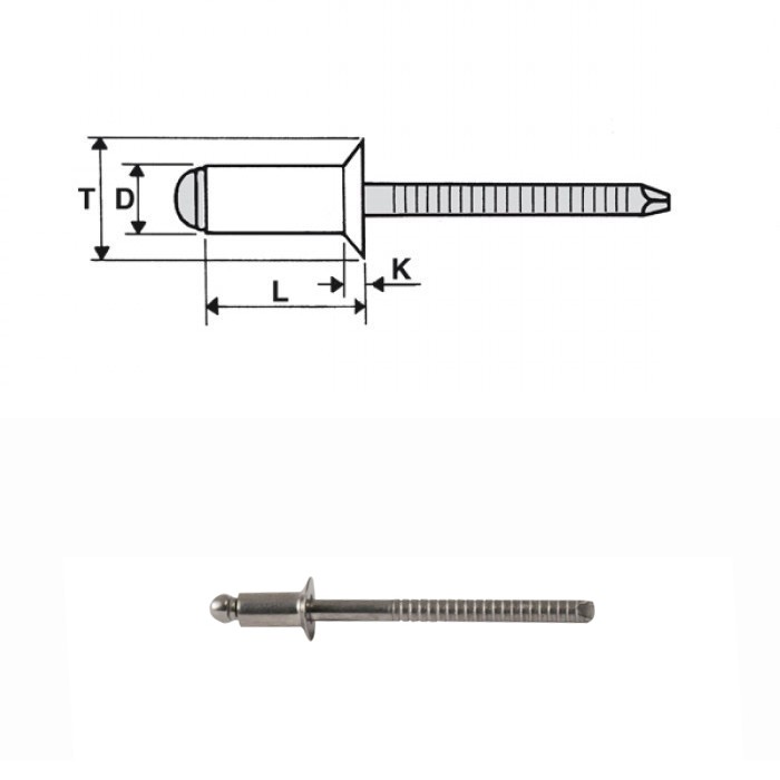 Rivetti inox A2 / inox A2 - Testa svasata