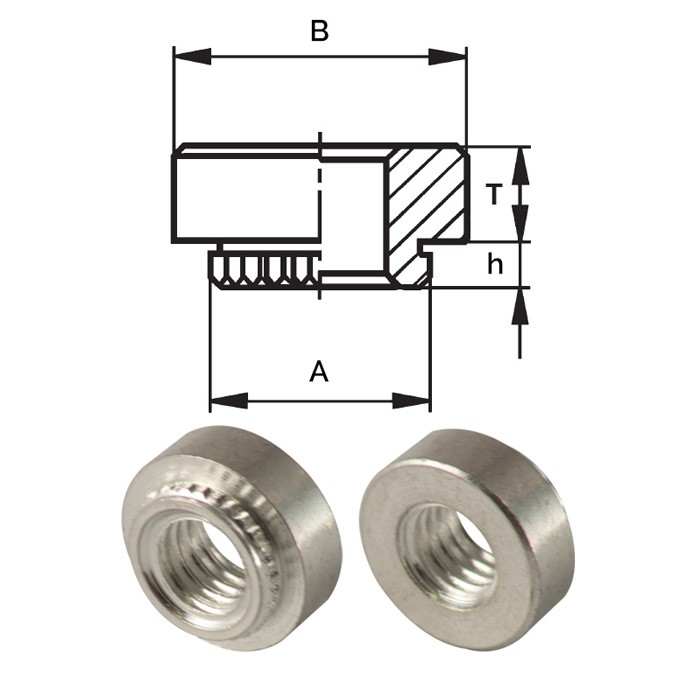 Self-clinching nuts for pc boards