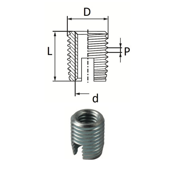 Self-tapping threaded inserts - Steel hardened