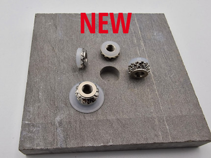 New self-anchoring press-in insert for stone and solid surfaces